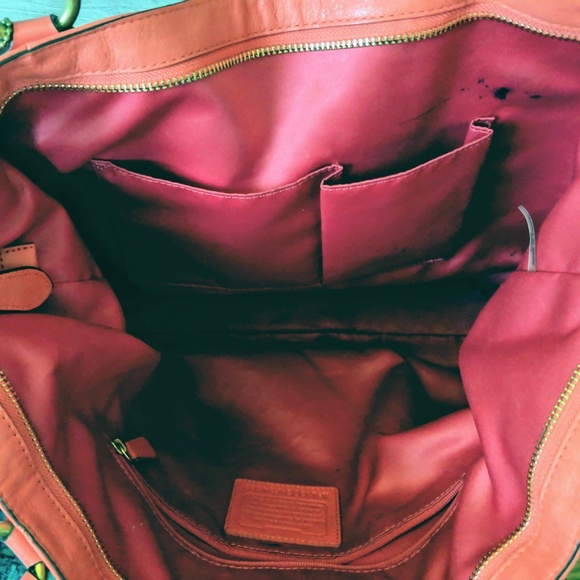Coach Bright Coral Tote - Picture 4 of 4
